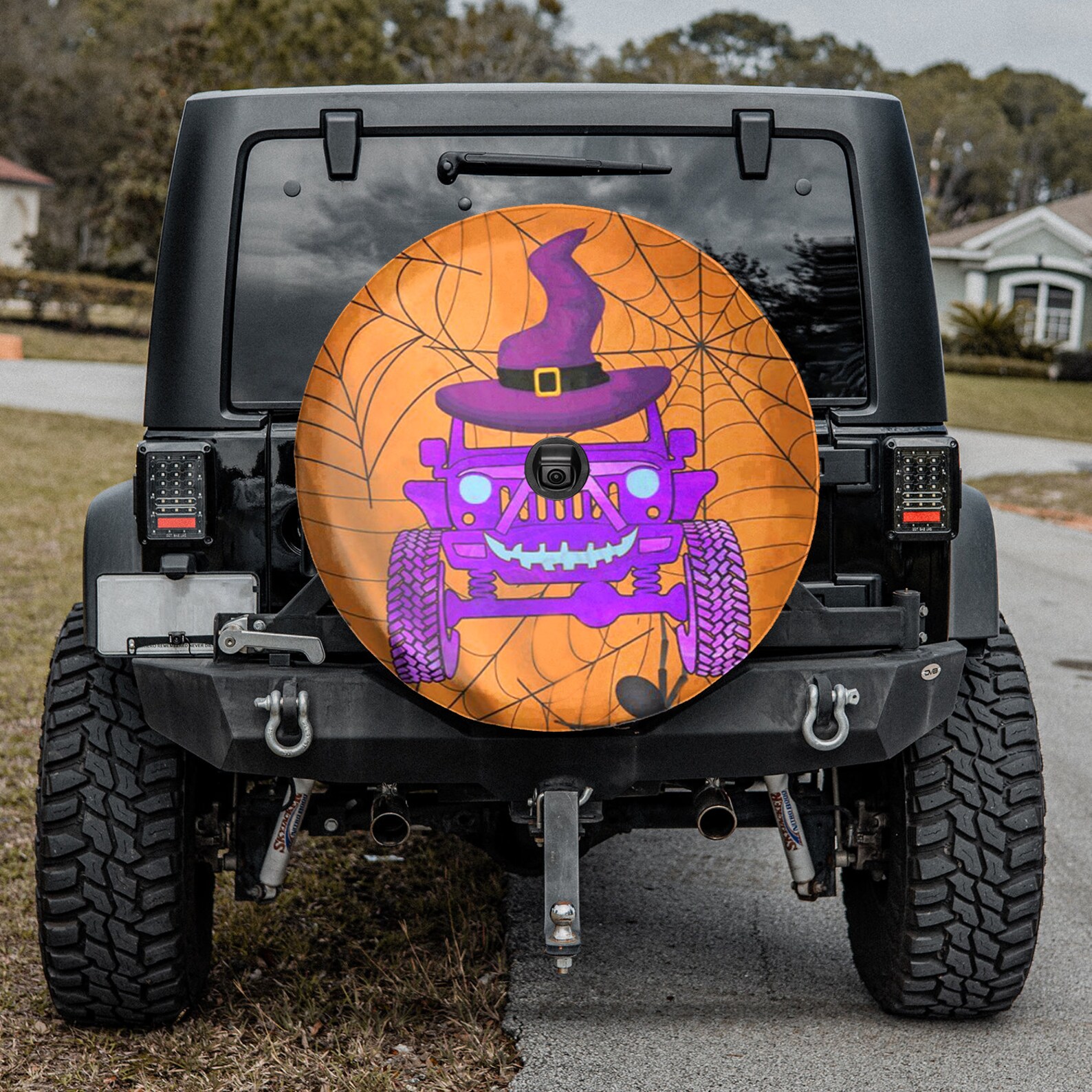 Monster Pumpkin Spare Tire Cover Vintage Jeep Spare Tire Etsy