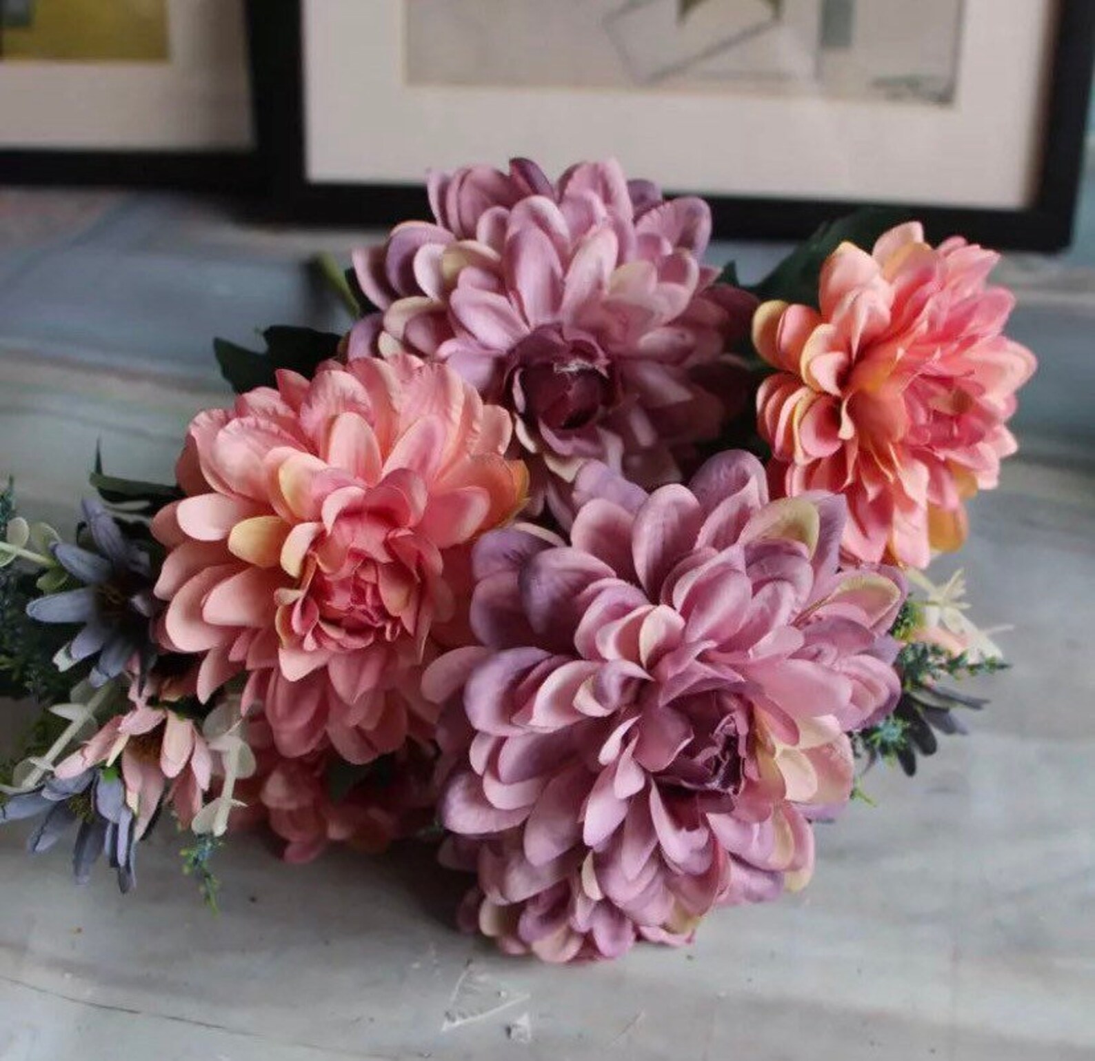 10head Marigold Bouquet Artificial Marigold Flower Bouquet Etsy