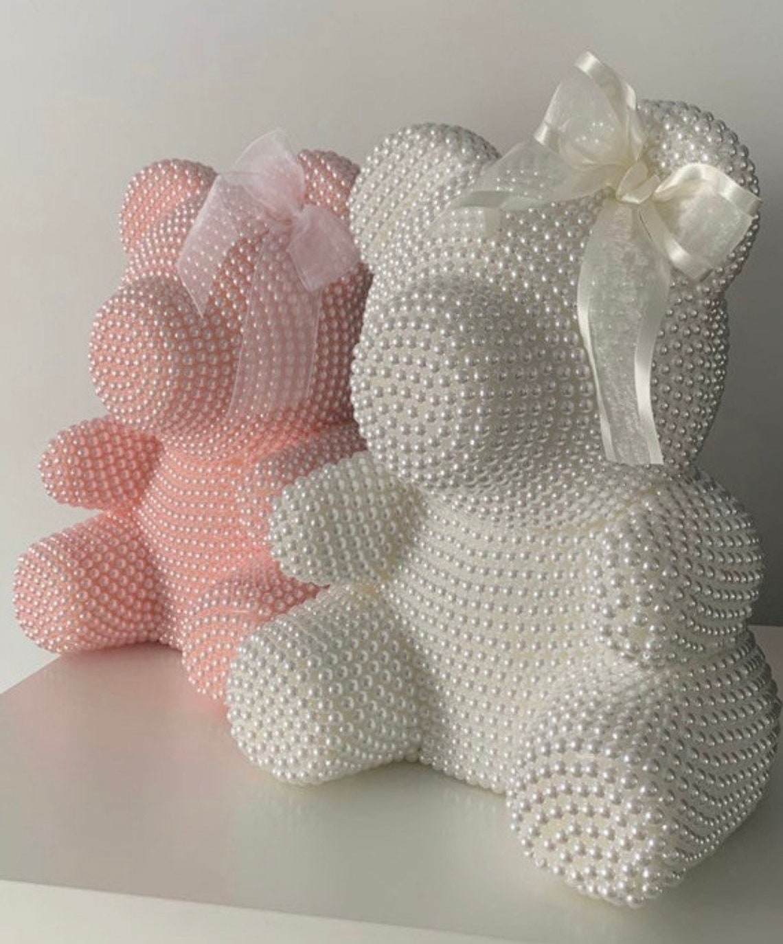 Luxury Pearl Bear with Gift Box Rose Flower Arrangement Etsy