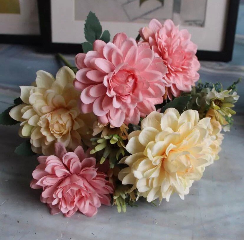 10head Marigold Bouquet Artificial Marigold Flower Bouquet Etsy