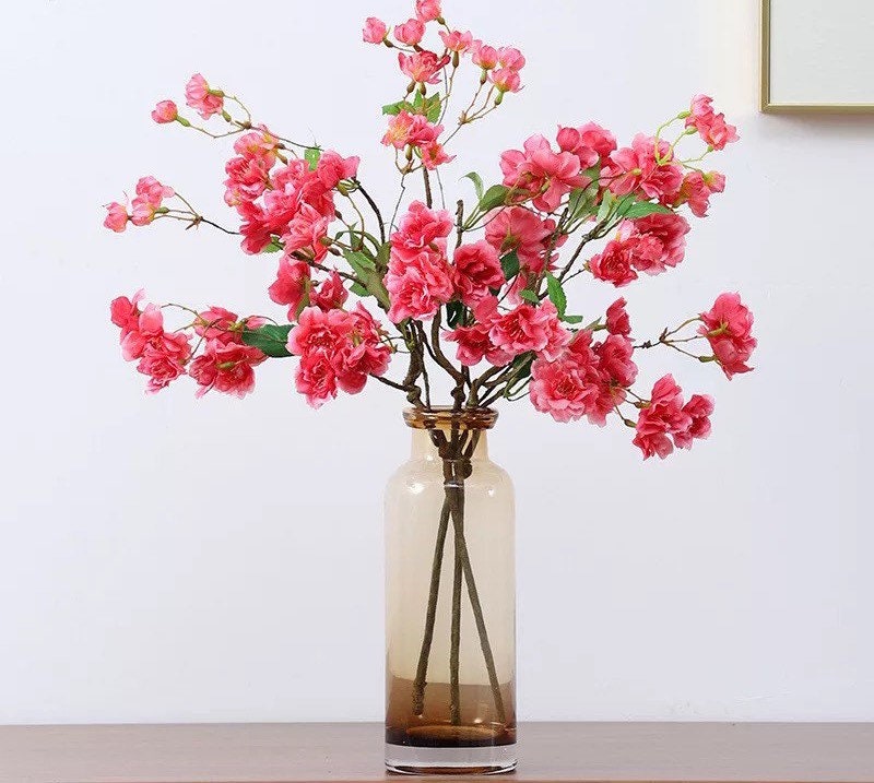 Artificial Silk Cherry Blossom Flower Branch 3 Colors Etsy