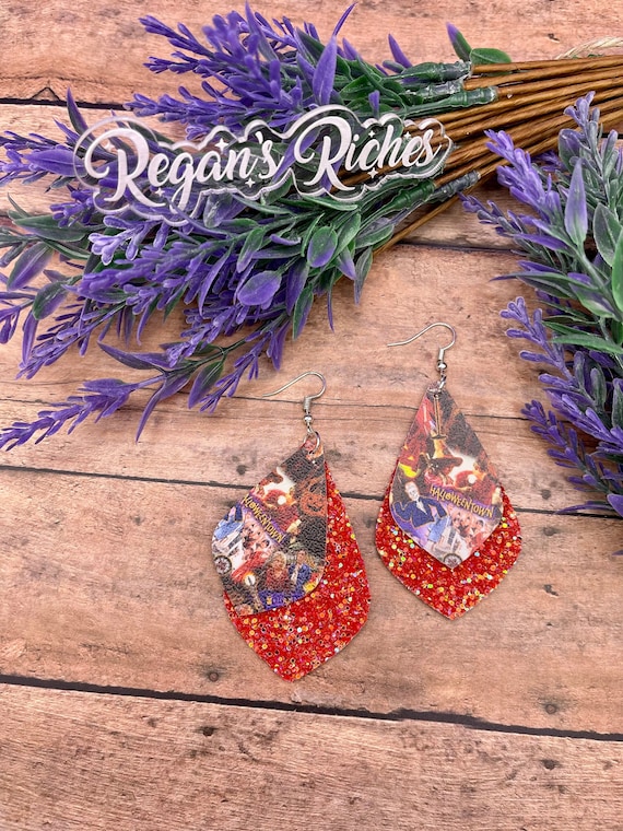 Halloweentown Faux Leather Earrings