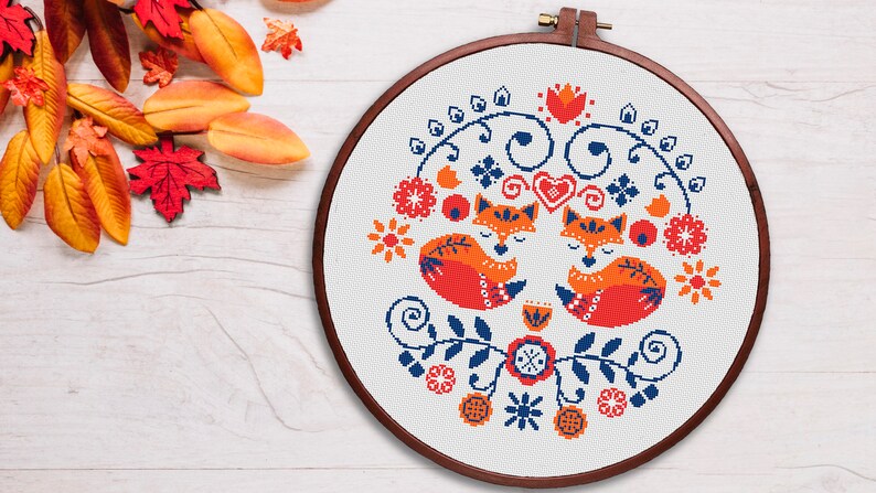 animal easy cross stitch pattern PDF funny Fox| love Vintage gift modern cross stitch pattern