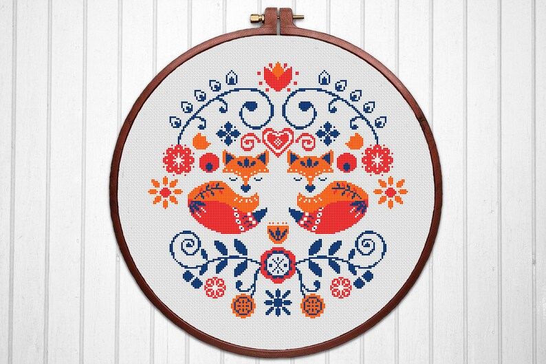 animal easy cross stitch pattern PDF funny Fox| love Vintage gift modern cross stitch pattern