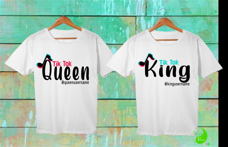 Download Queen and King Tik Tokers svg Customice Username Tik Tok ...
