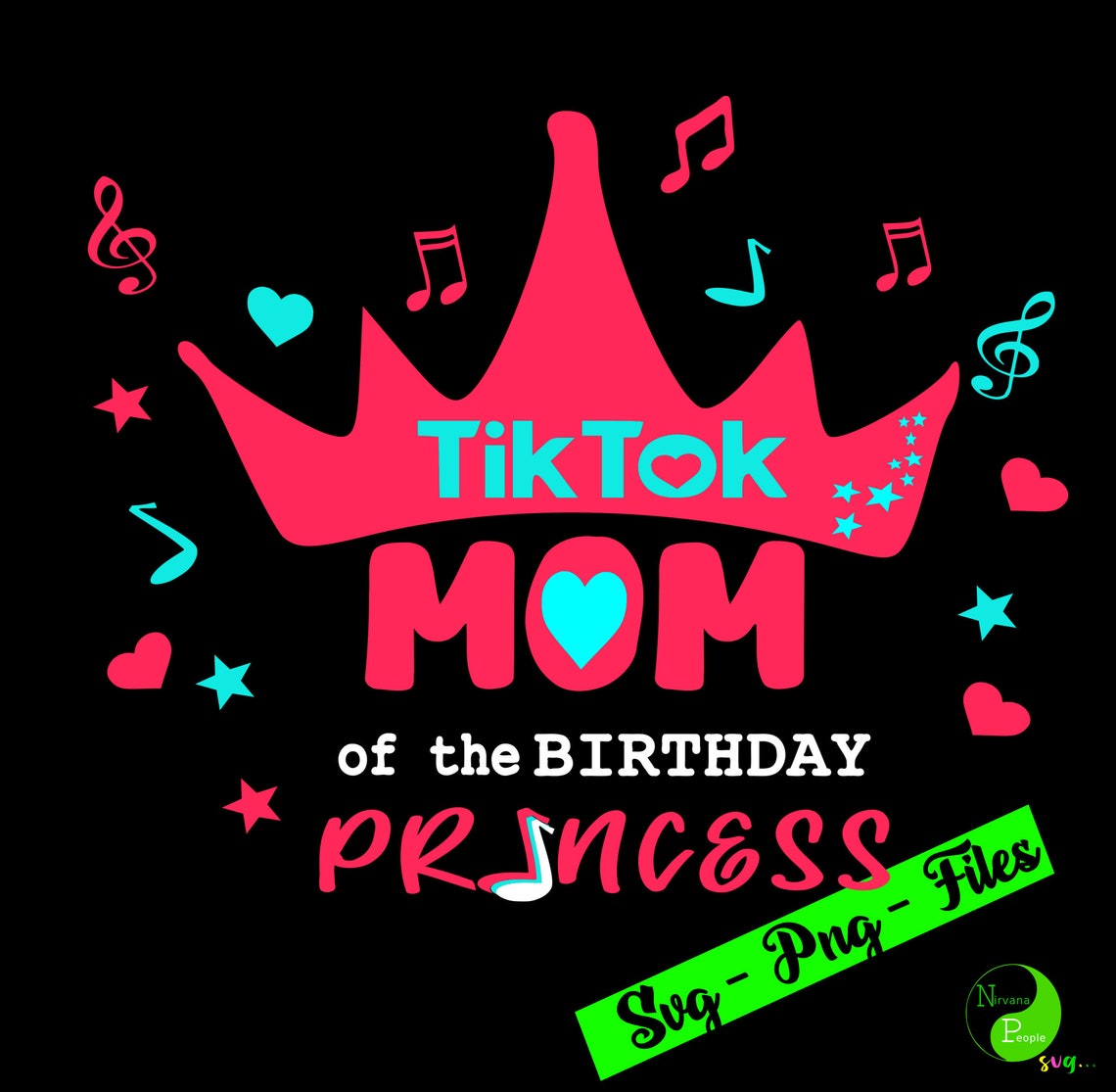 Tik Tok Princess Birthday SVG Tik Tok Mom Dad Squad SVG Tik | Etsy