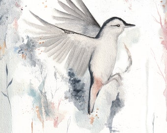 Watercolor Nuthatch