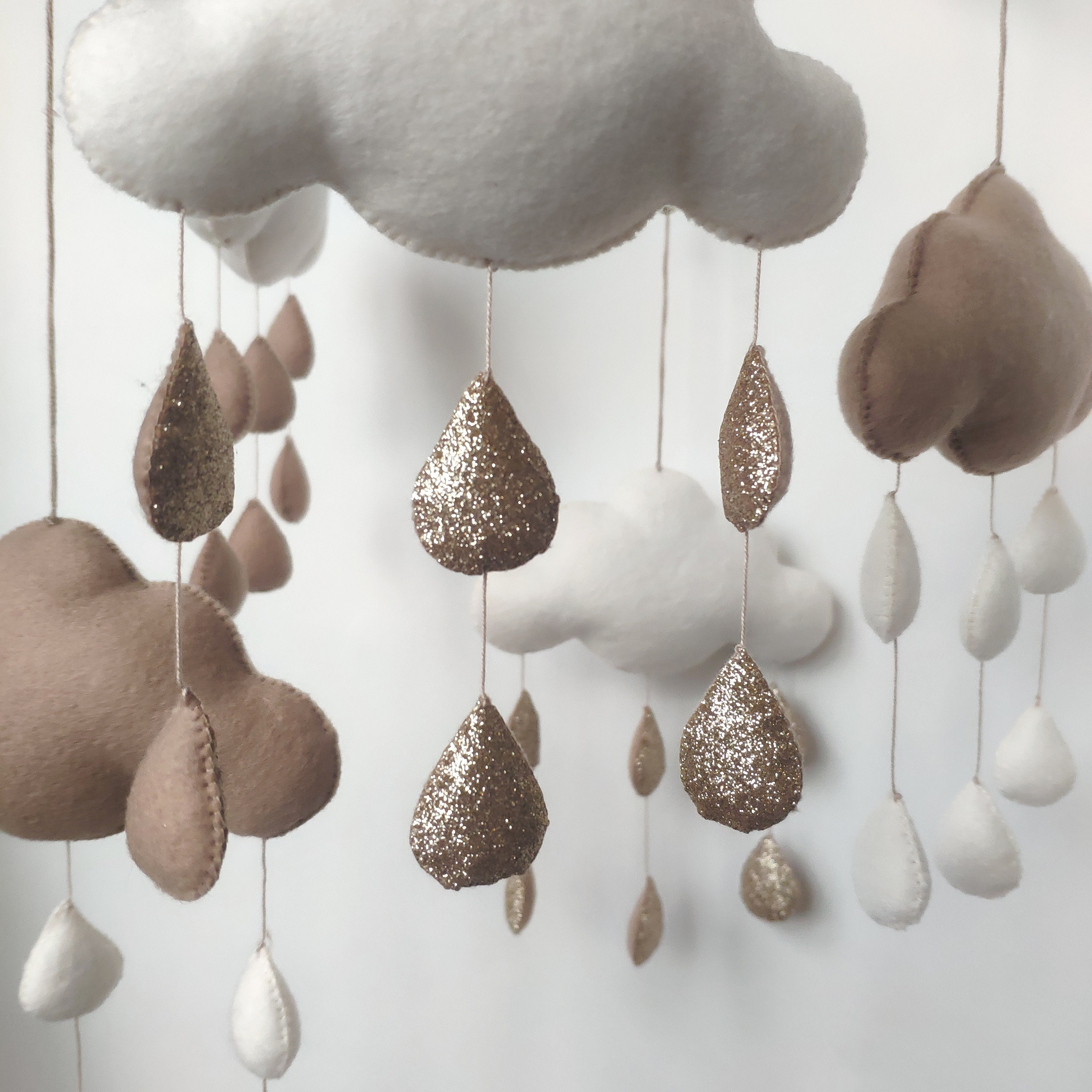 Cloud baby mobile / Clouds nursery decor / Rain nursery mobile Etsy