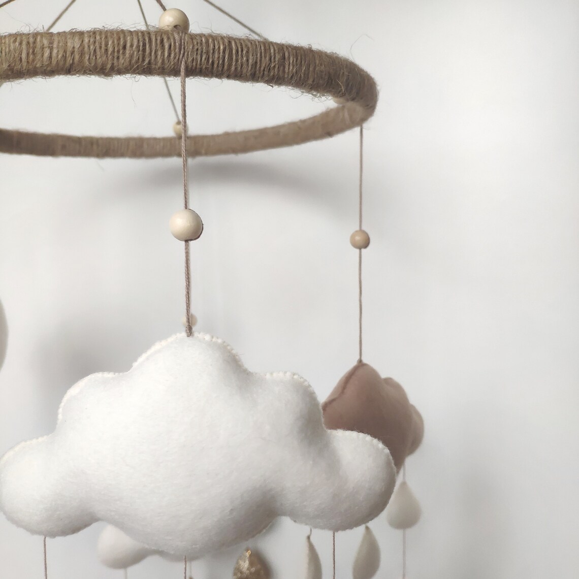 Cloud baby mobile / Clouds nursery decor / Rain nursery mobile Etsy