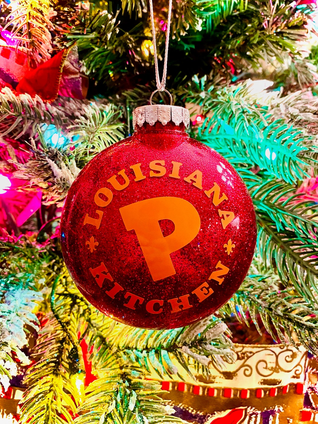 Popeyes Chicken Inspired Christmas Ornament, Popeyes Inspired Christmas