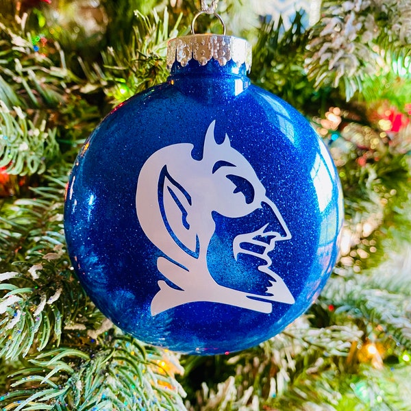 Duke Inspired Blue Devils Christmas Ornament, Inspired Blue Devils Christmas Ornament, Duke Inspired Christmas Ornament