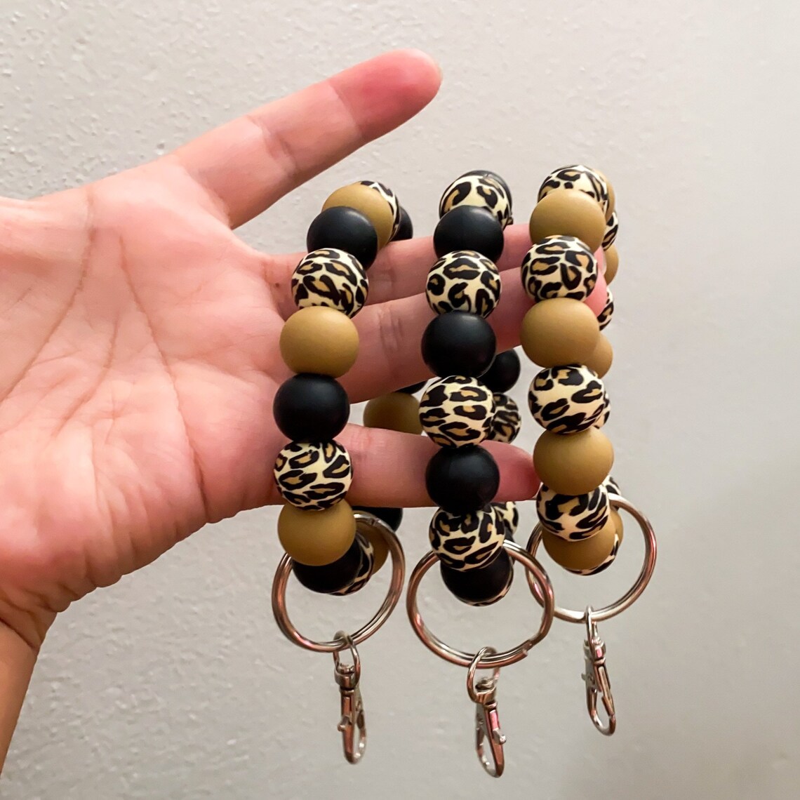 Bracelet Keychain Silicone Bead Bracelet With Keychain Clip Etsy