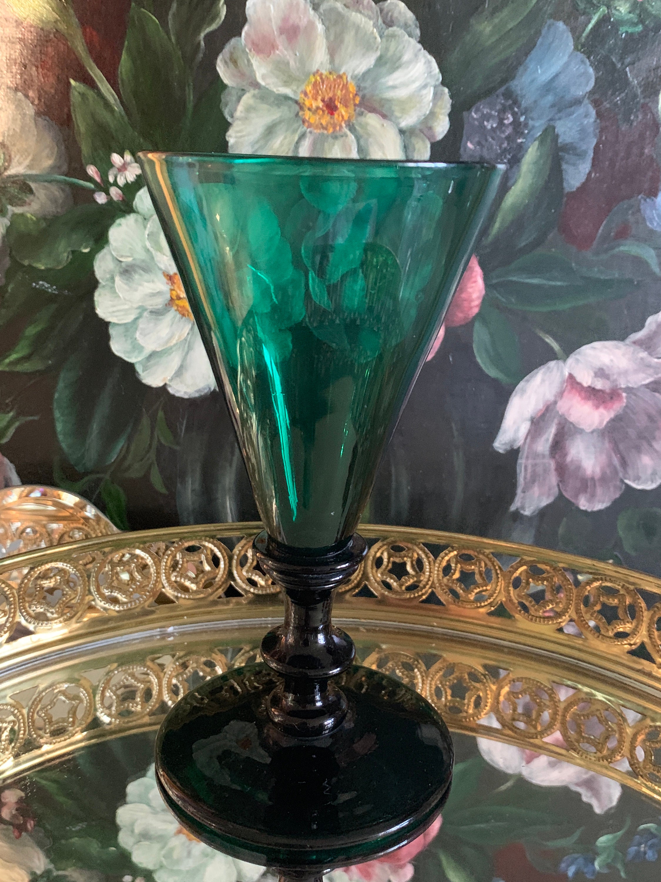 Antique Bristol Green Wine Glass Early Century Etsy UK