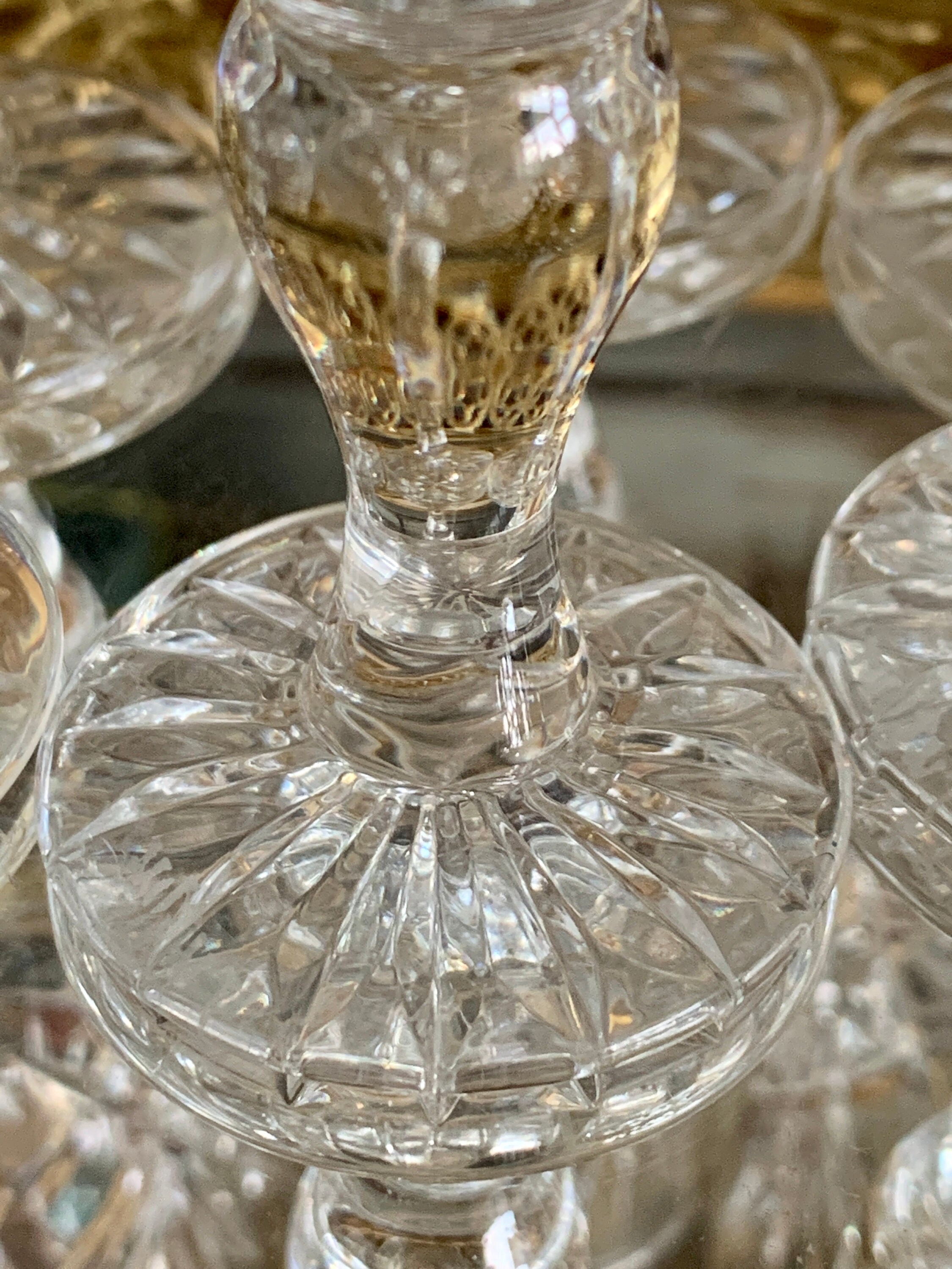 A Set of 6 Vintage Tutbury Crystal Mercia Liqueur Glasses Etsy