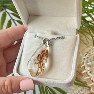 MUSHROOM & MOSS NEACLACE - Preserved Mushrooms - Resin Necklace - Cottagecore - Fairy - Silver
