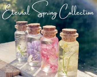 Herbarium Bottles with Dried Flowers in Oil: Captivating Botanical Decor and Long-lasting Blooms - Eternal Spring Collection