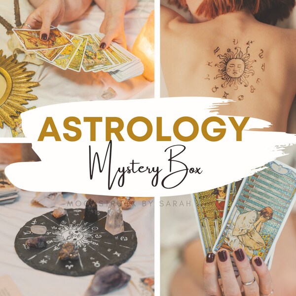 Astrology Mystery Box: Cosmic Treasures, Jewelry, Crystals, Tarot Cards, and More! Astrology Mystery Box - Zodiac Box - Alter Tools