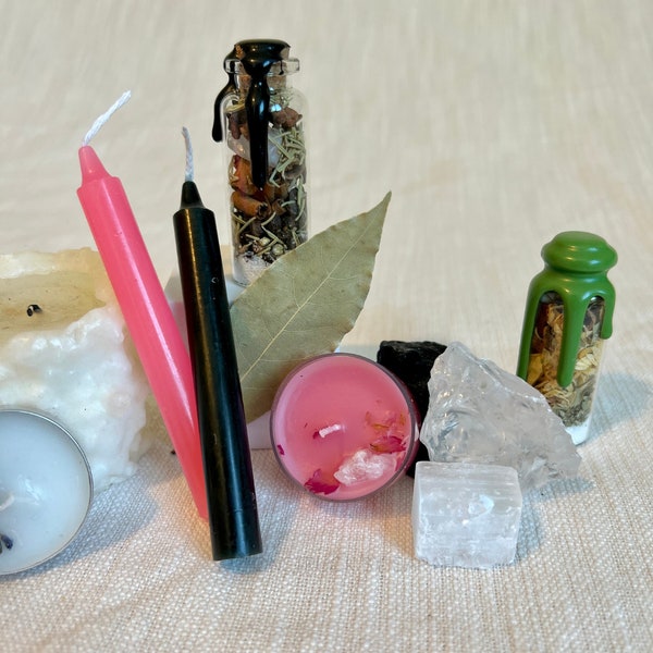 Magical Beginnings: Altar and Sacred Space Bundle - Witchcraft - Witch's Alter Kit - Sacred Space Bundle - Candle Magic - Customizable Kit