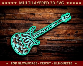 Guitar Mandala Svg Etsy