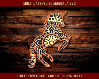 Download Unicorn Mandala Svg 3d Multilayered Mandala Svg Premium Bundle Design For Glowforge Laser Cut Cricut Silhouette Cutting Machines Multilayer Party Supplies Paper Party Supplies Kromasol Com