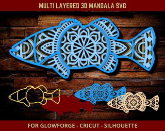 Download 3d Layered Fish Svg Etsy