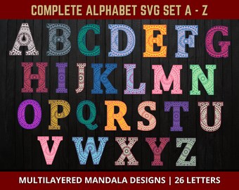 Download Mandala Letters Svg Etsy