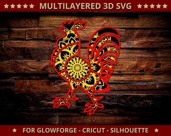 Download Rooster Mandala Svg Etsy