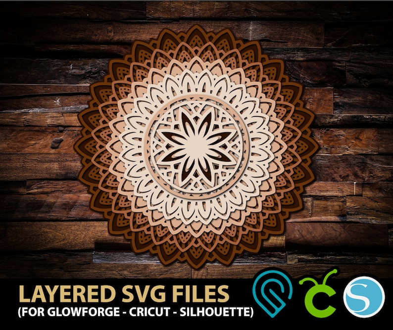 Download Party Supplies Cricut Sunflower Mandala Svg Files For Glowforge Laser Cut Silhouette Cutting Machine Layered 3d Mandala Svg Zentangle Flower Svg Paper Party Supplies