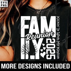 Kickin&#39; It With My Kinfolk SVG | Family Reunion 2025 Shirt Design Bundle | Cricut PNG SVG Cut Files for Matching Kinfolk Tees & Cousin Crews