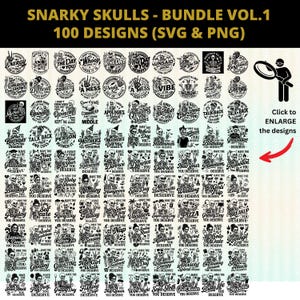 100 Snarky Skull SVG Bundle Vol. 1 – Funny Skeleton Quotes for Cricut & Silhouette – Sarcastic PNG SVG Files for T-Shirts, Mugs, Halloween