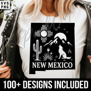 Nuovo Messico SVG per Cricut Bold State Outline Land of Enchantment File di taglio digitale T-shirt Tazza Mappa Arte Fai da te Artigianato e regali del sud-ovest