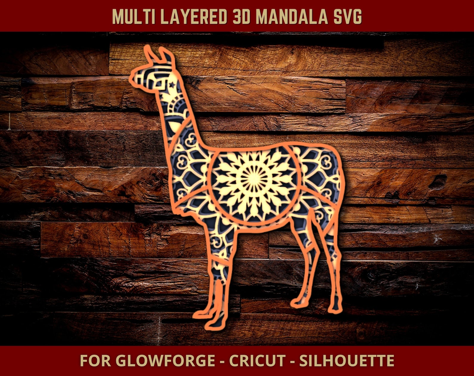 Download Llama SVG 3D Mandala Multi Layered Llama Svg Zentangle Cut ...