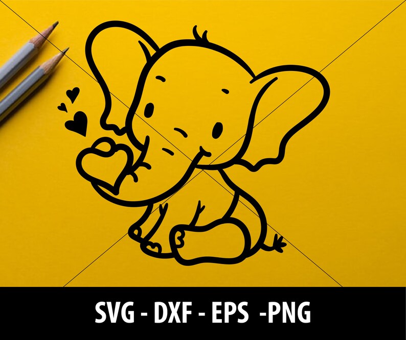 Sitting Baby Elephant Svg File for Glowforge Laser Cut, Silhouet