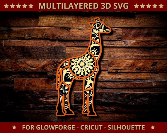 Download 3D Giraffe SVG Mandala Svg Cut File for Glowforge Laser ...