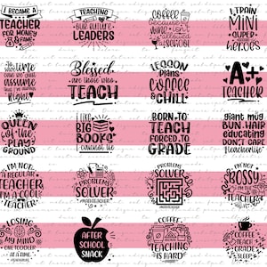 Pliki pakietu Teacher Svg Design Bundle dla GLOWFORGE Laser Cut CRICUT SILHOUETTE Cutting Machine - School Teacher Svg Bundle
