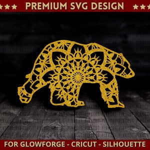 Bear Mandala Svg Cut file Single Layer Mama Papa Bear Svg Dxf Design for Cricut Glowforge Laser Cut Silhouette Cutting Machine + BONUS