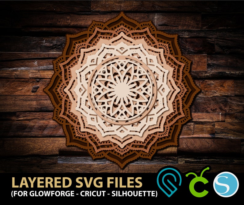 Download 3D Mandala Svg Layered Flower Svg files for GLOWFORGE ...