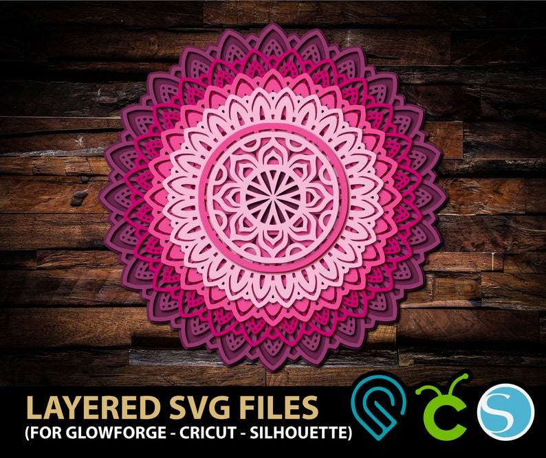 Download Confetti Paper Party Supplies Layered Flower Svg 3d Mandala Svg Files For Glowforge Laser Cut Cricut Silhouette Cutting Machine Sunflower Mandala Svg Zentangle Svg