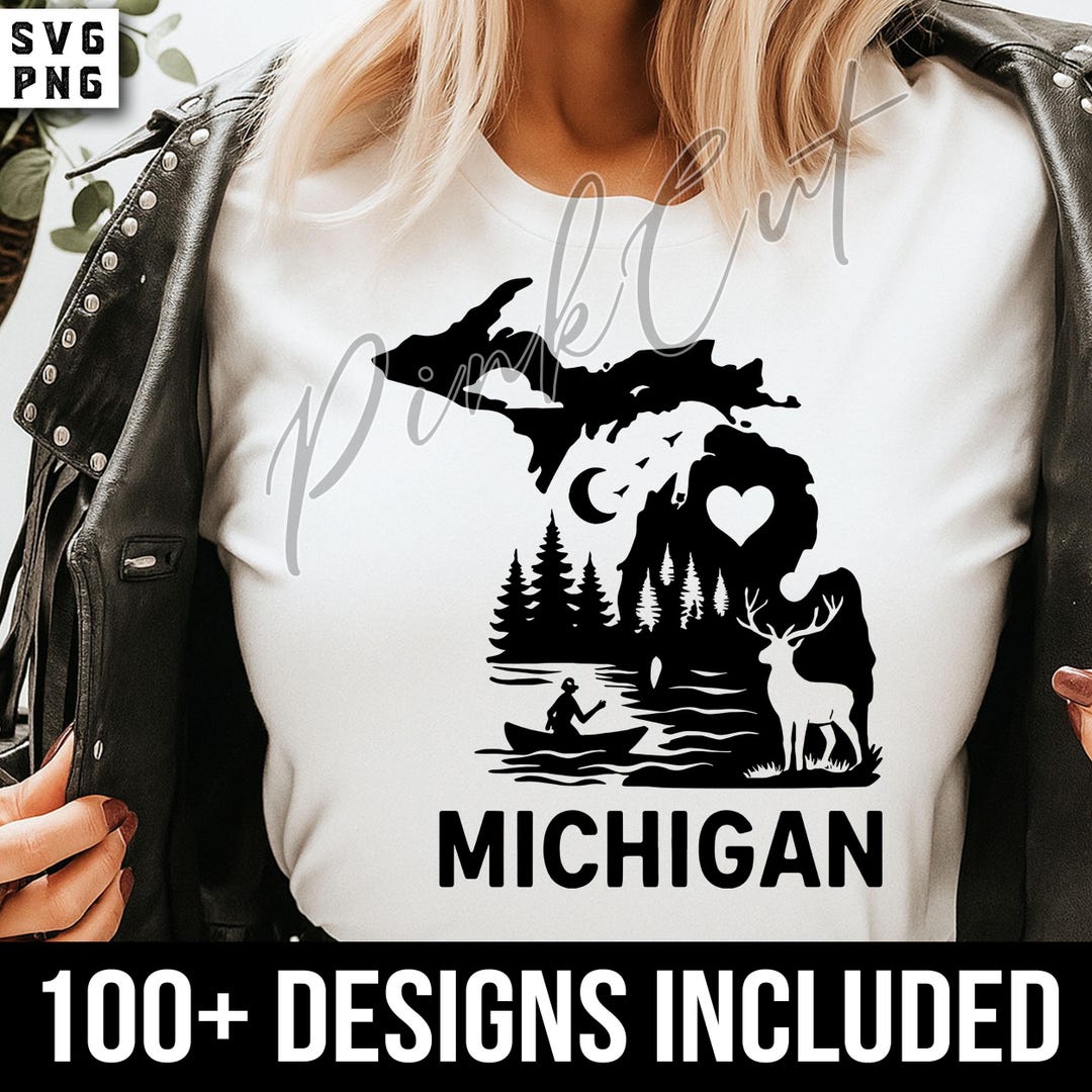 Michigan Svg File for Cricut and Silhouette With 100 Usa State Bundle ...