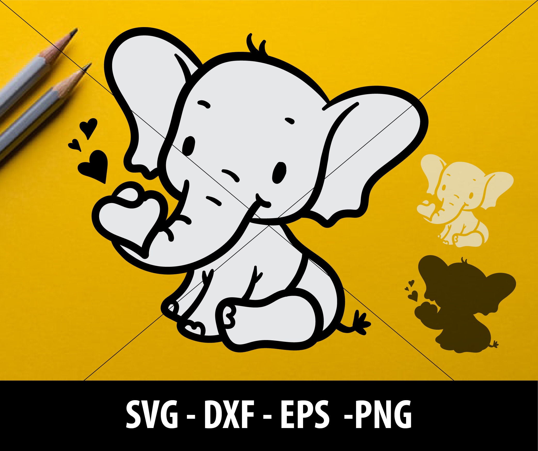 Download Sitting Baby Elephant Svg File For Glowforge Laser Cut Etsy