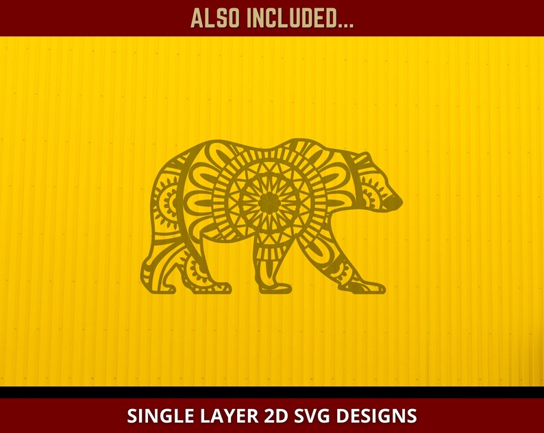 Download Paper Party Supplies Party Supplies Silhouette Mama Bear Svg 3d Mandala Svg Cut File For Glowforge Laser Cut Cricut Cutting Machine Zentangle Layered Baby Bear Papa Bear Svg