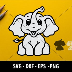 Download Sitting Baby Elephant Svg File For Glowforge Laser Cut Etsy