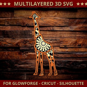 Download 3D Giraffe SVG Mandala Svg Cut File for Glowforge Laser ...