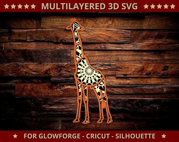 Download 3D Giraffe SVG Mandala Svg Cut File for Glowforge Laser ...