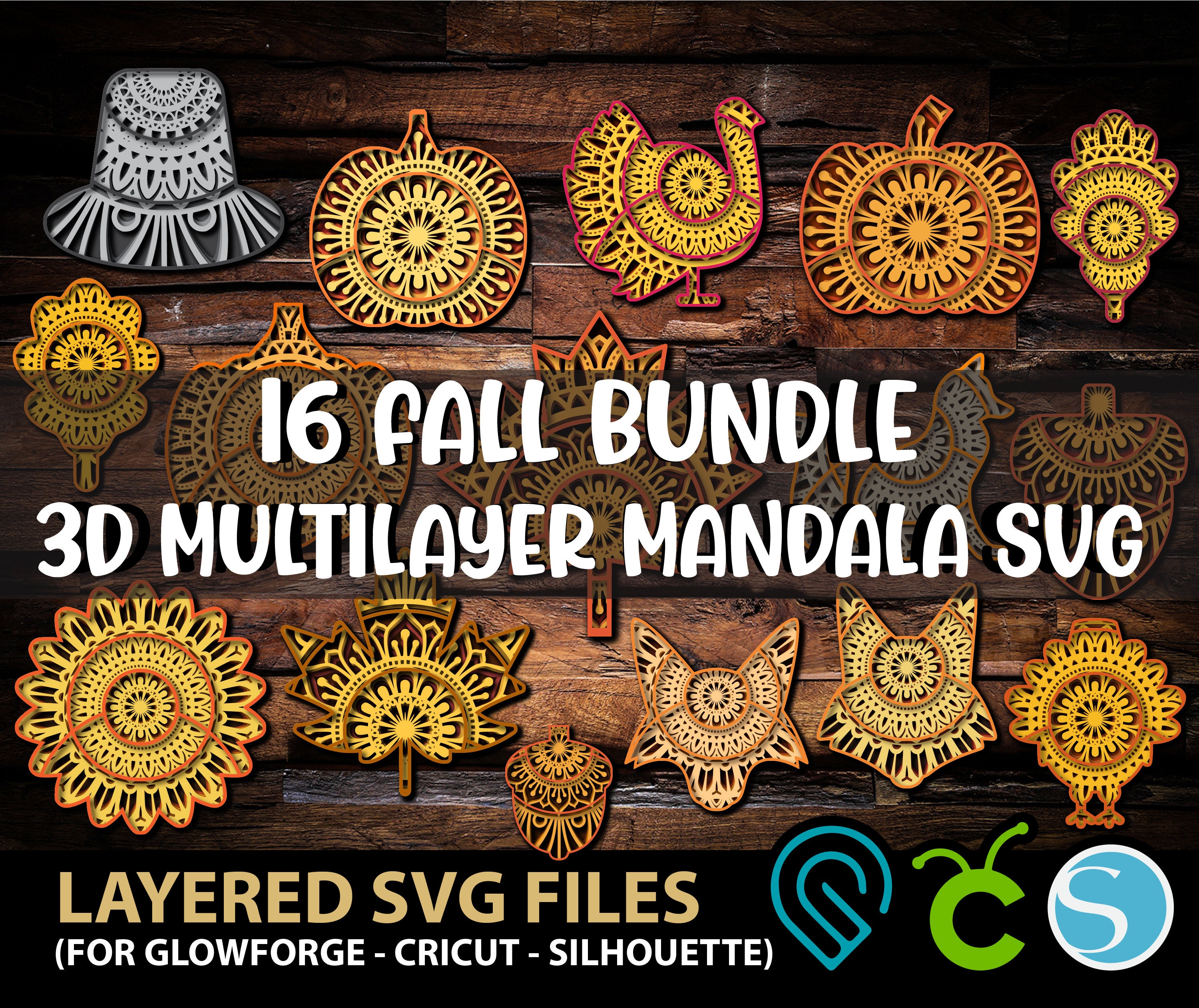 Download Fall Svg Bundle Multilayer 3d Mandala Layered Files For Etsy