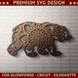 Bear Mandala Svg Cut file Single Layer Mama Papa Bear Svg Dxf Design for Cricut Glowforge Laser Cut Silhouette Cutting Machine + BONUS