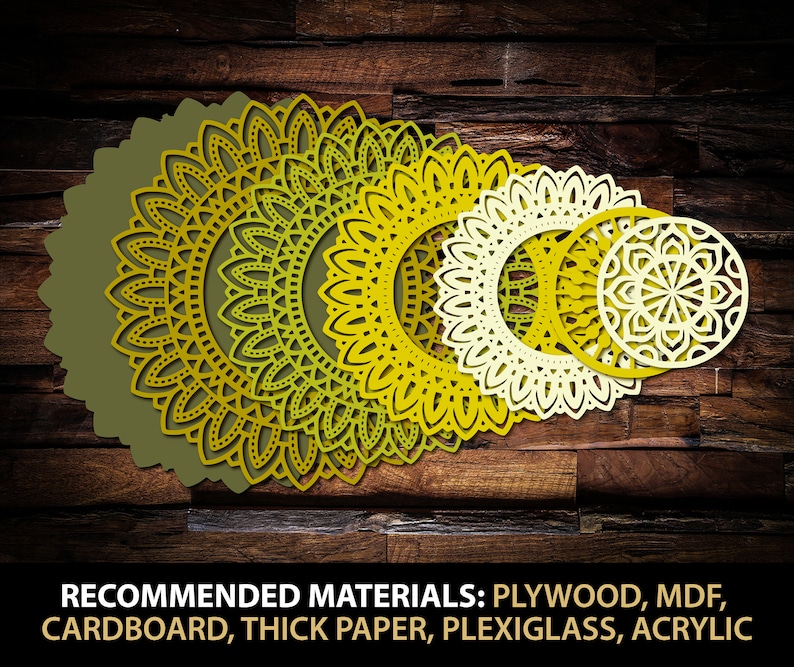 3D Mandala Svg Layered Flower SVG files for Glowforge ...