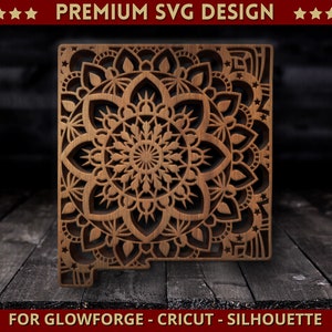 New Mexico Mandala Svg Cut file USA State Map Single Layer Dxf Zentangle for Cricut Glowforge Laser Cut Silhouette Cutting Machine + BONUS