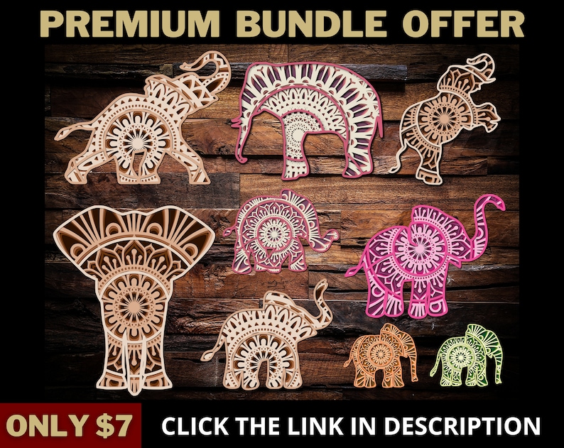 Download Elephant Svg Elephant Mandala Svg Cut File For Glowforge Laser Cut Silhouette Cricut Cutting Machine 3d Mandala Zentangle Digital Download Paper Party Supplies Party Decor