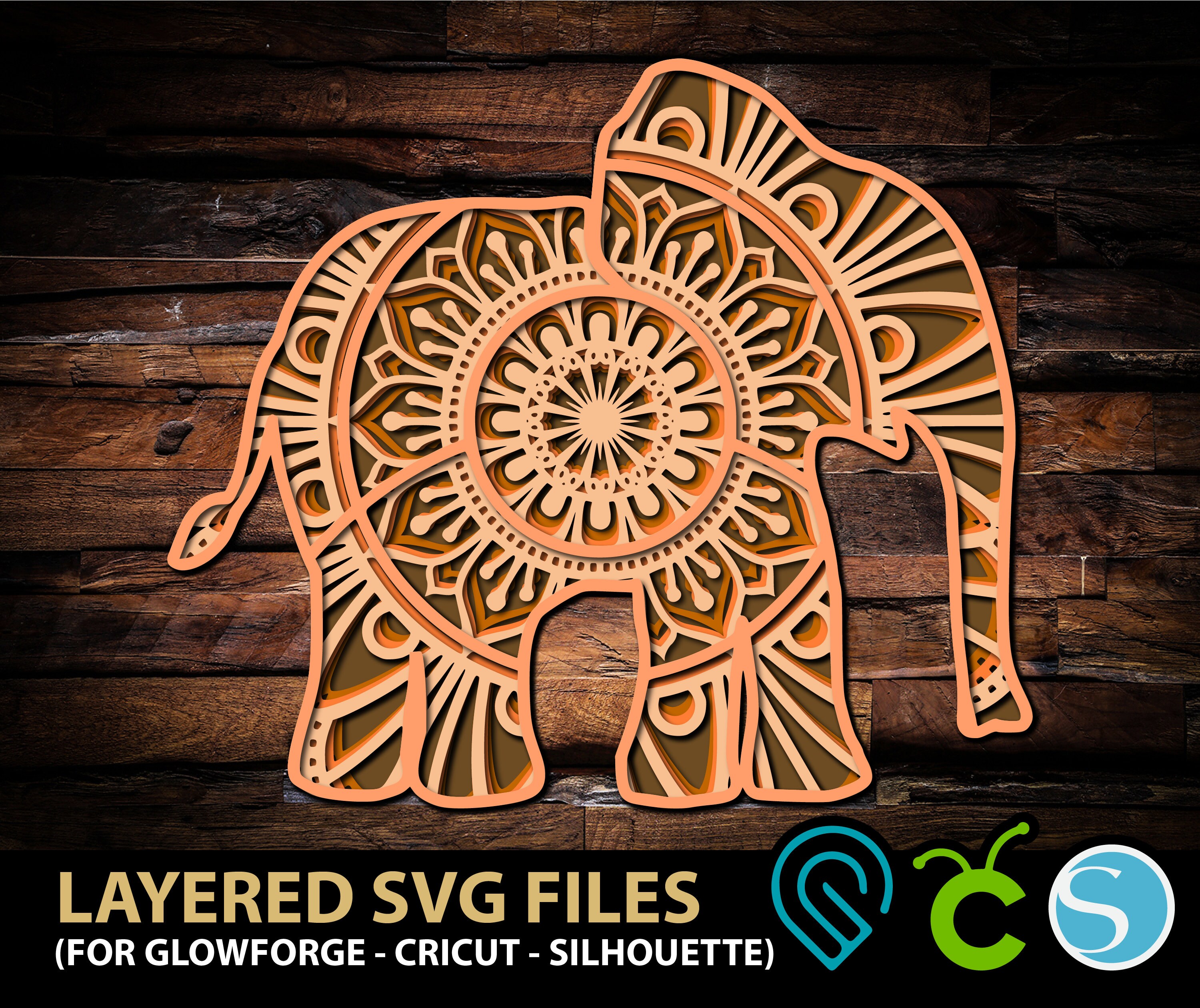 Baby Elephant SVG Elephant Mandala Svg Cut File for Cricut | Etsy